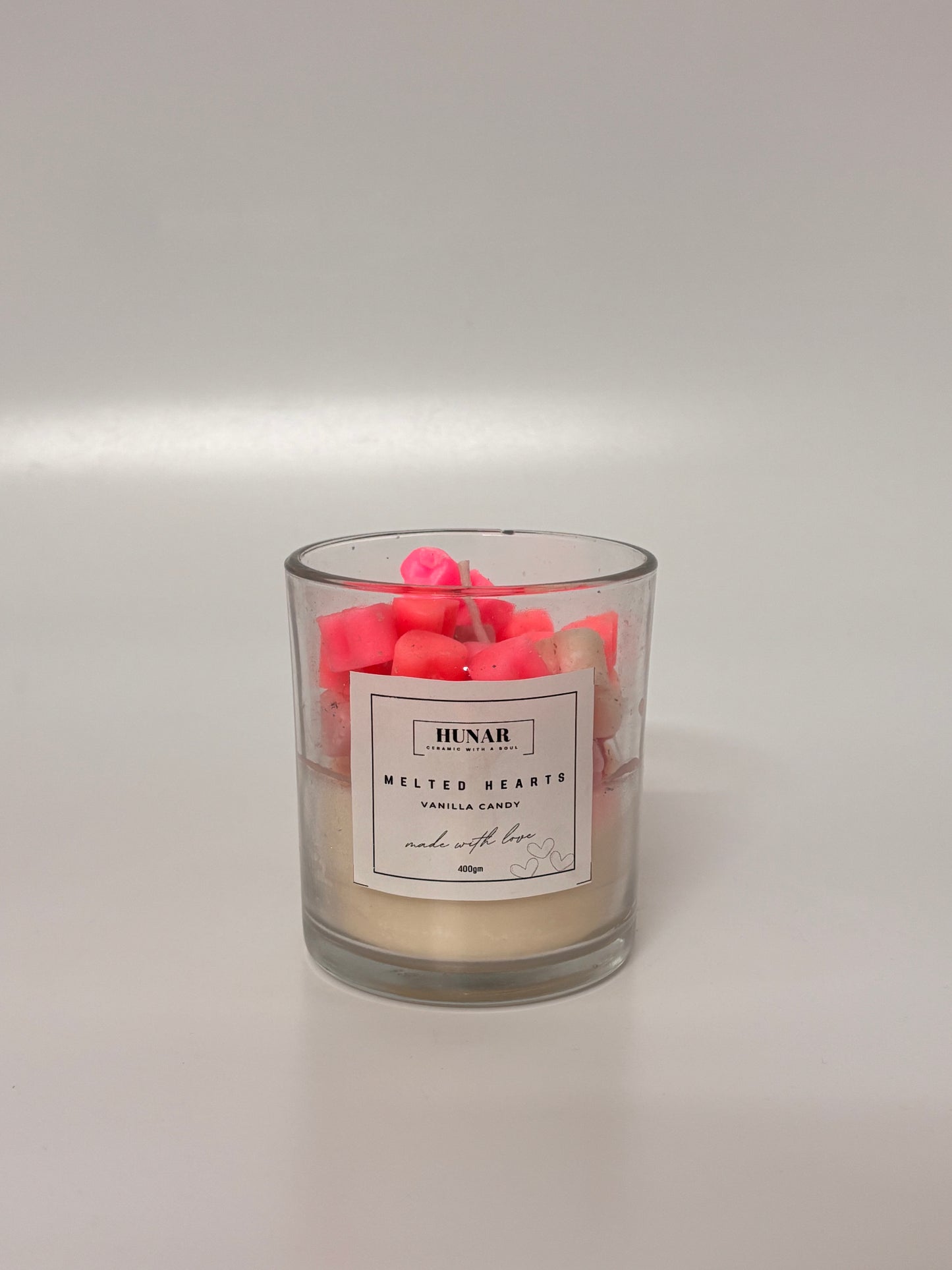 Melted Hearts Vanilla Candy Candle