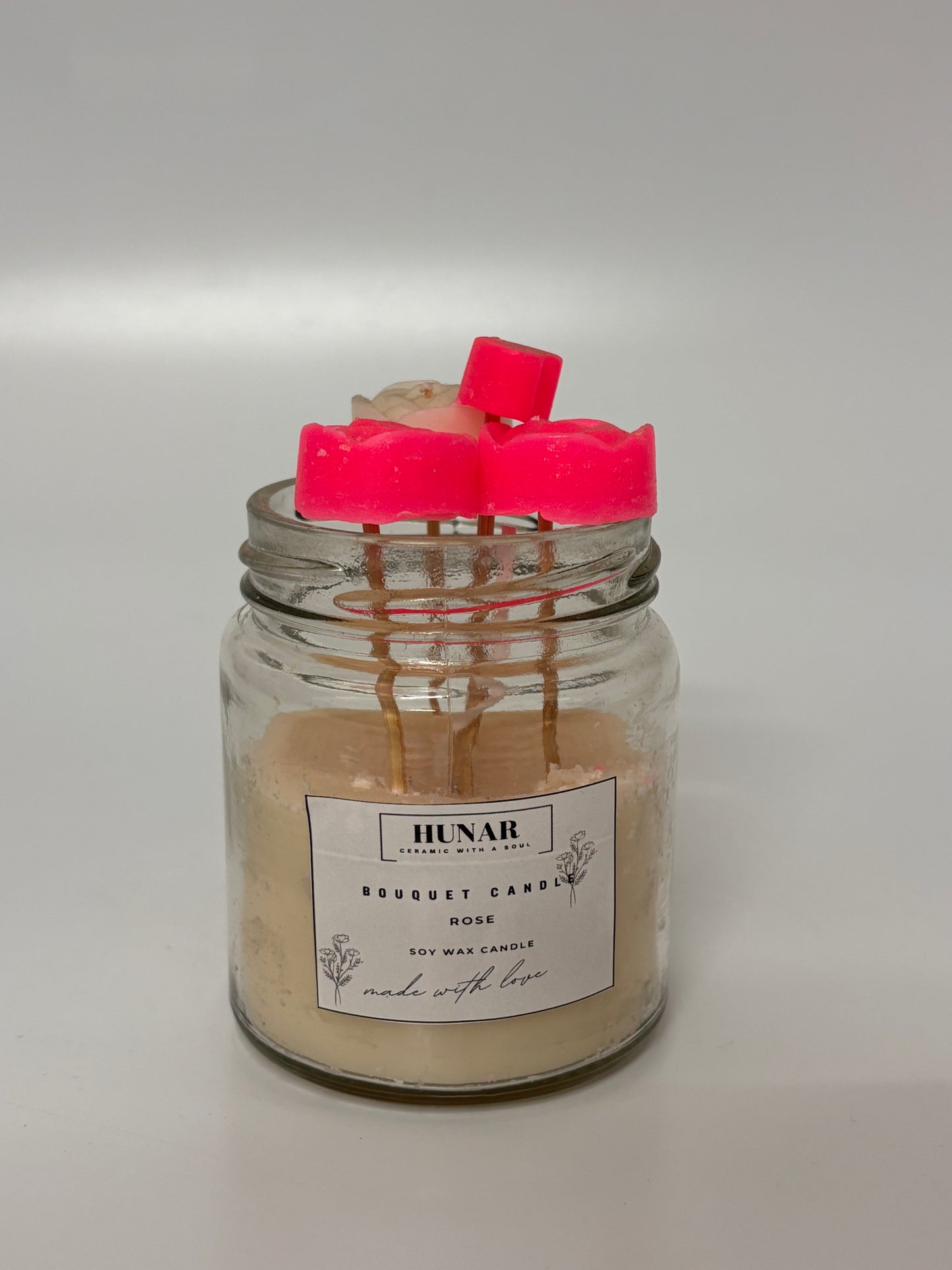 Rose Bouquet Soy Wax Candle Jar