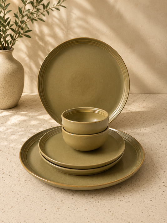 Olive Grove Porcelain Dinner Set(Set of 6)