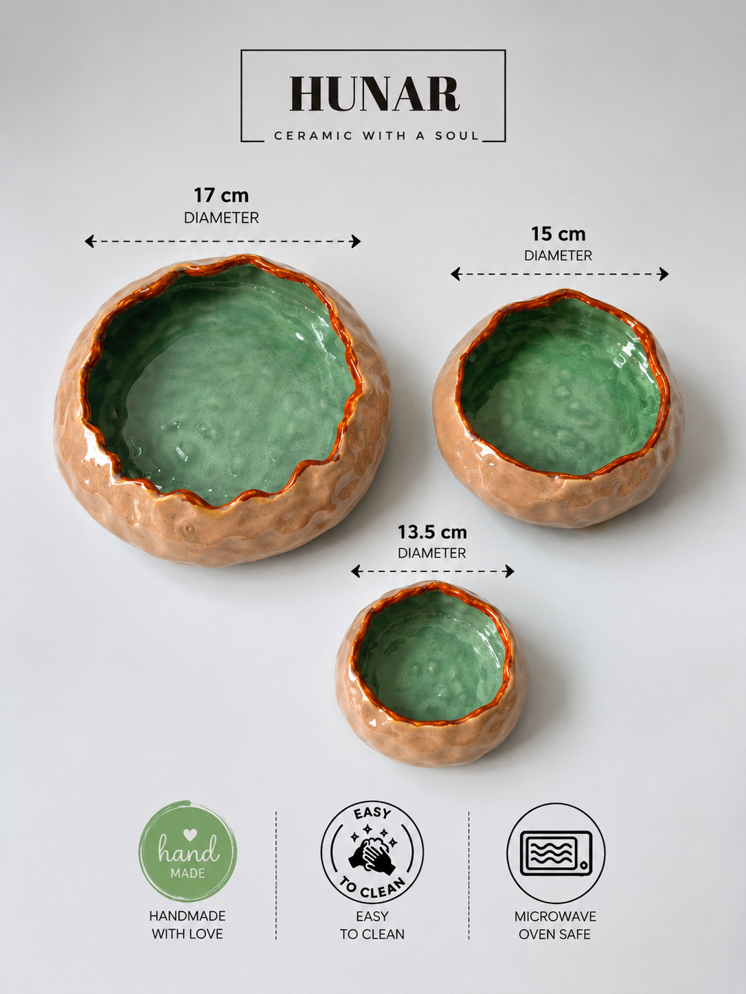Handmade Organic Glazed Ceramic Bowl Set