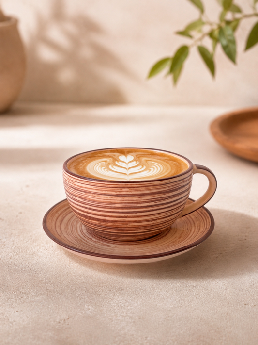 Rustic Swirl Cup & Saucer Set