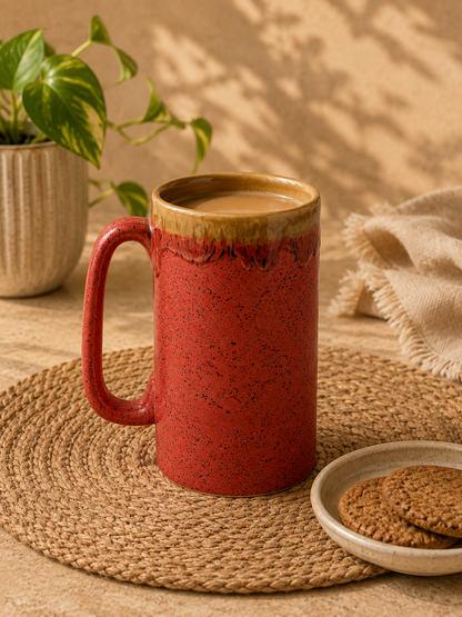 Crimson Drip Speckle Mug