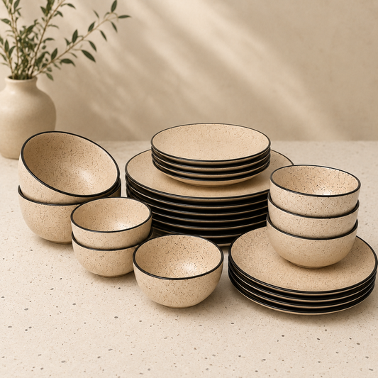 Speckled Beige Ceramic
 Dinner Set – 20 Pieces