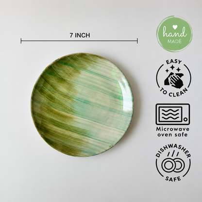 Green Brushstroke Dinner Set (Set of 6)