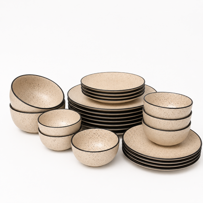 Speckled Beige Ceramic
 Dinner Set – 20 Pieces