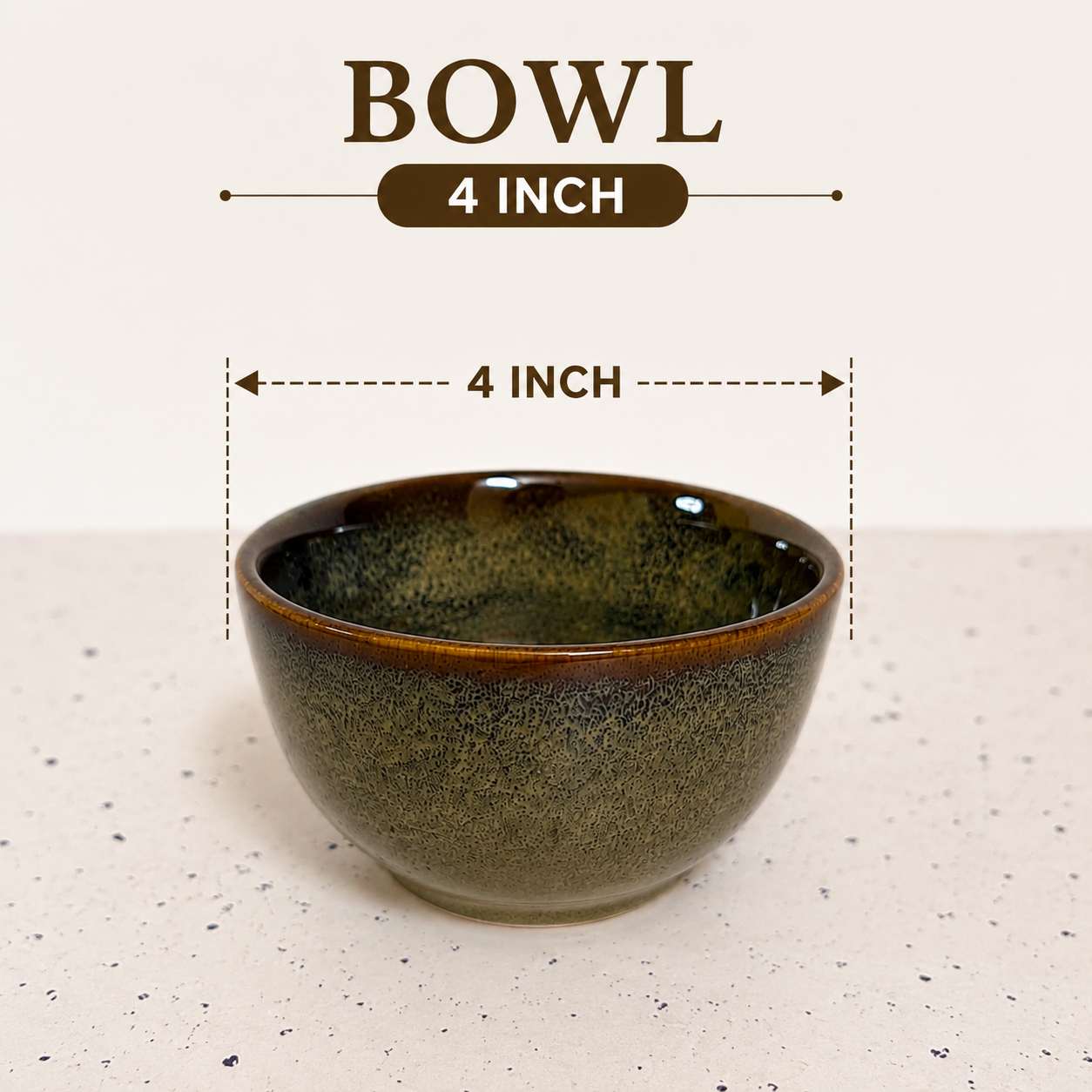 Earthy Brown–Green
 Glazed Ceramic Dinner Set – 20 Pieces