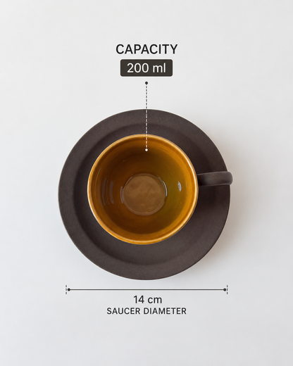 Midnight Mocha Cappuccino Cup & Saucer | 130 ML