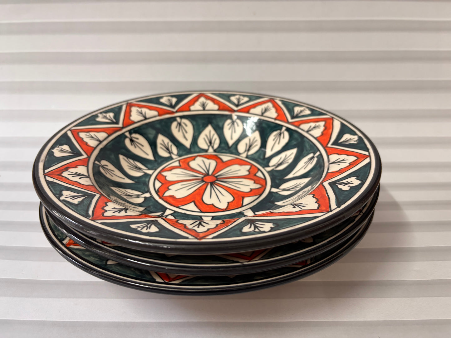 Tuscan Bloom Hand-Painted Pasta Plate
