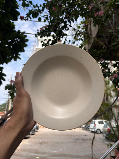 Ivory Speckle Pasta Plate