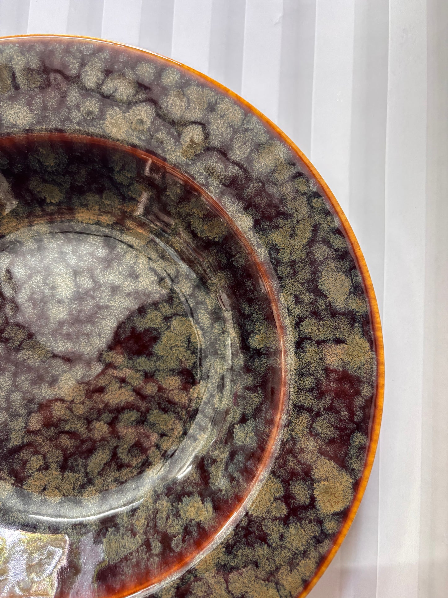 Amber Moss Reactive Glaze Pasta Plate