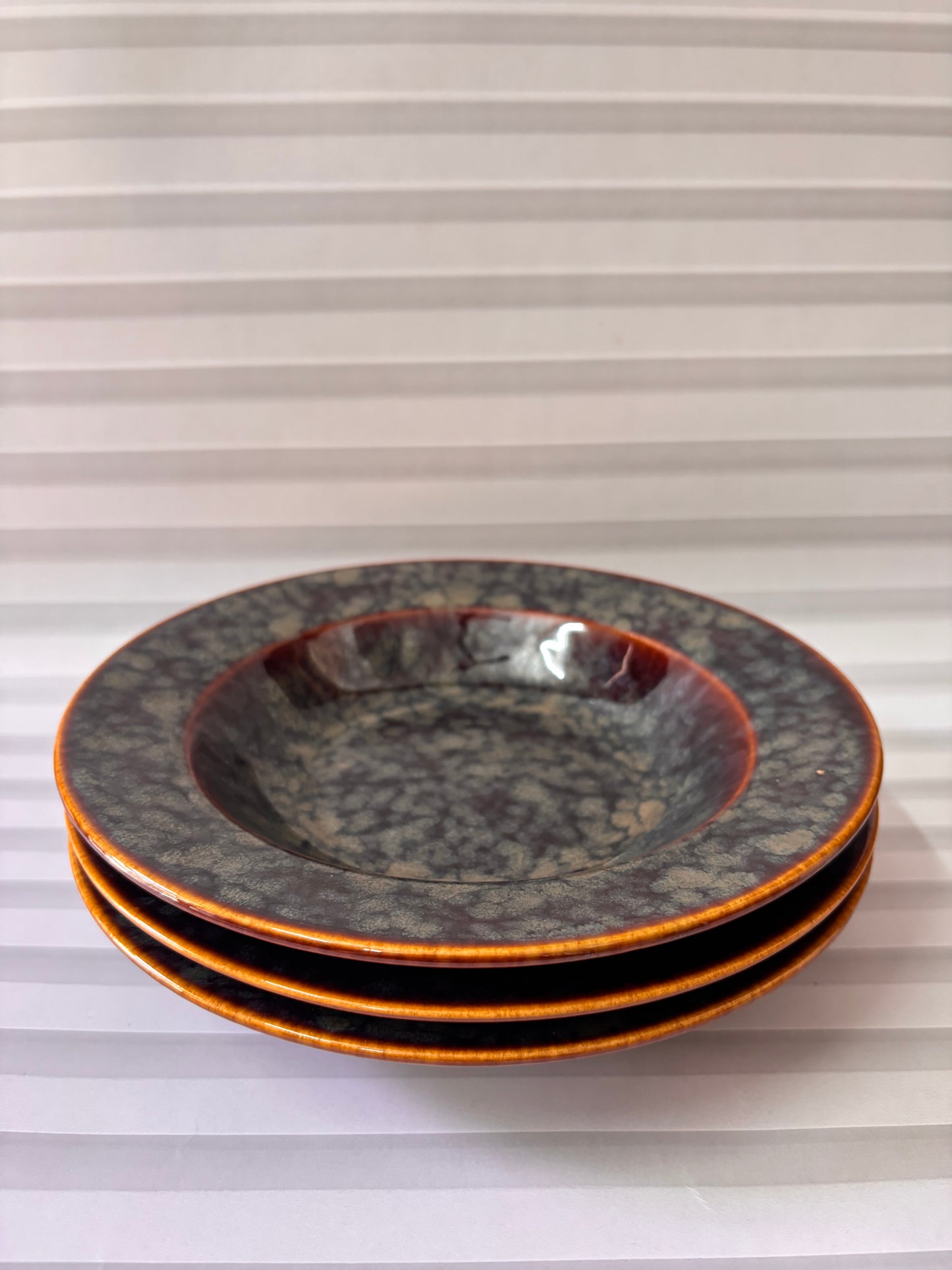 Amber Moss Reactive Glaze Pasta Plate