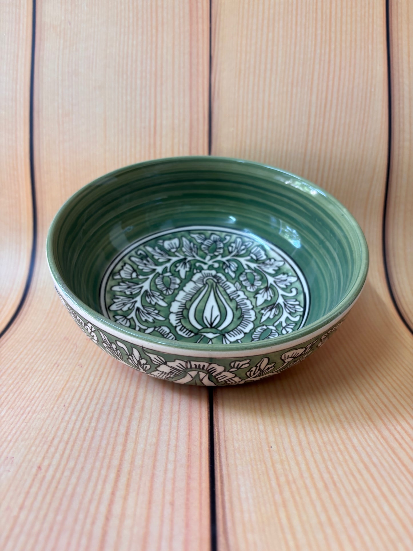 Green Blossom Ceramic Bowl