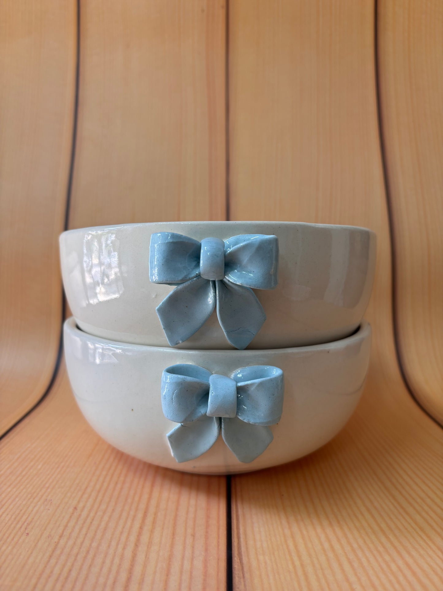 Blue Bow Ceramic Bowl