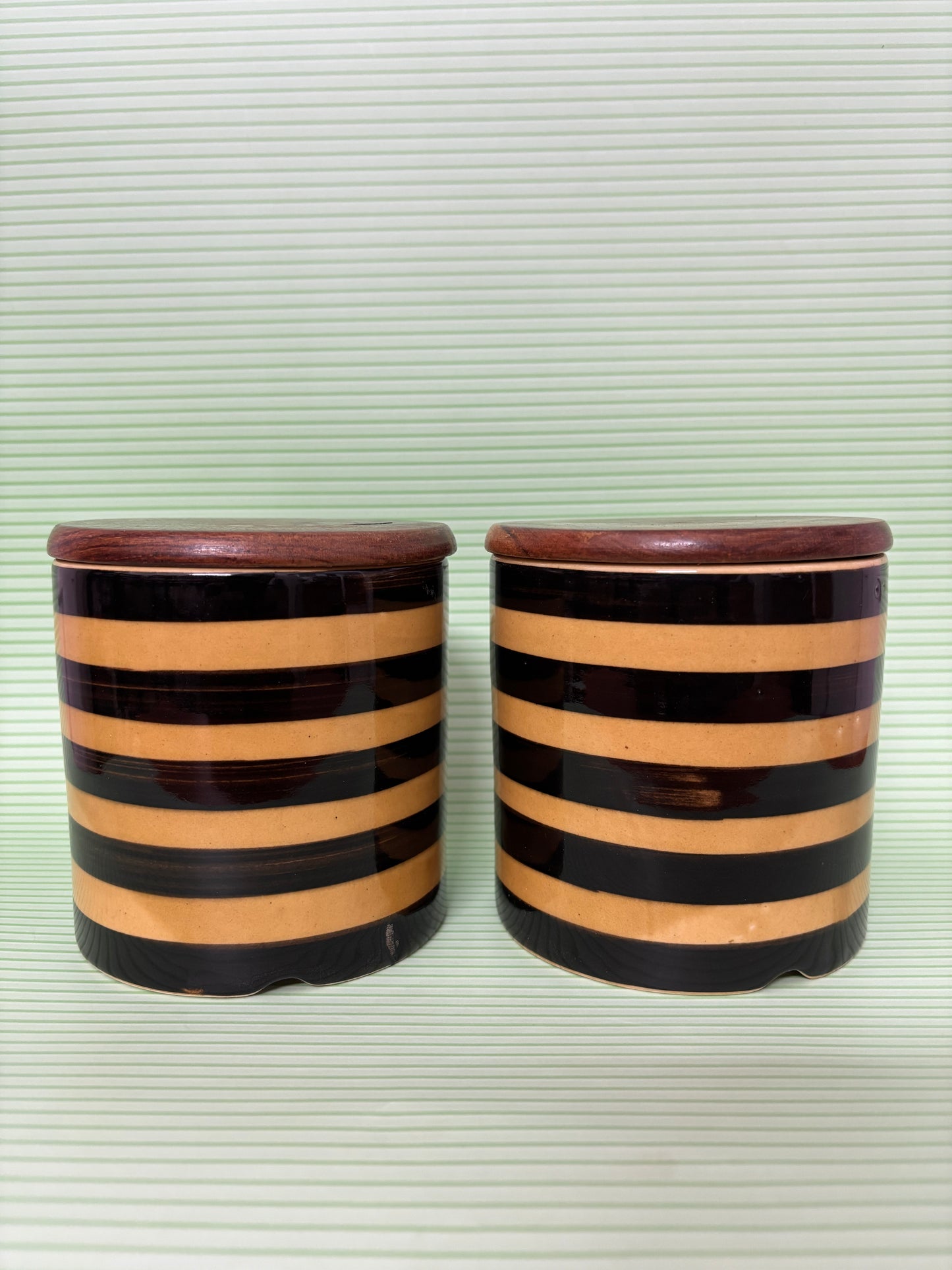 Ebony Stripe Airtight Ceramic Jar