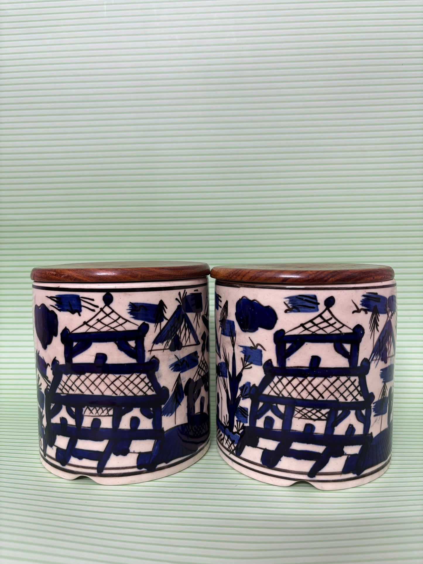 Indigo Village Jar