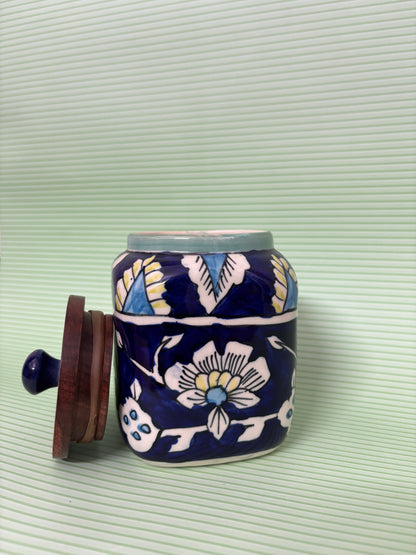 Midnight Bloom Ceramic Jar