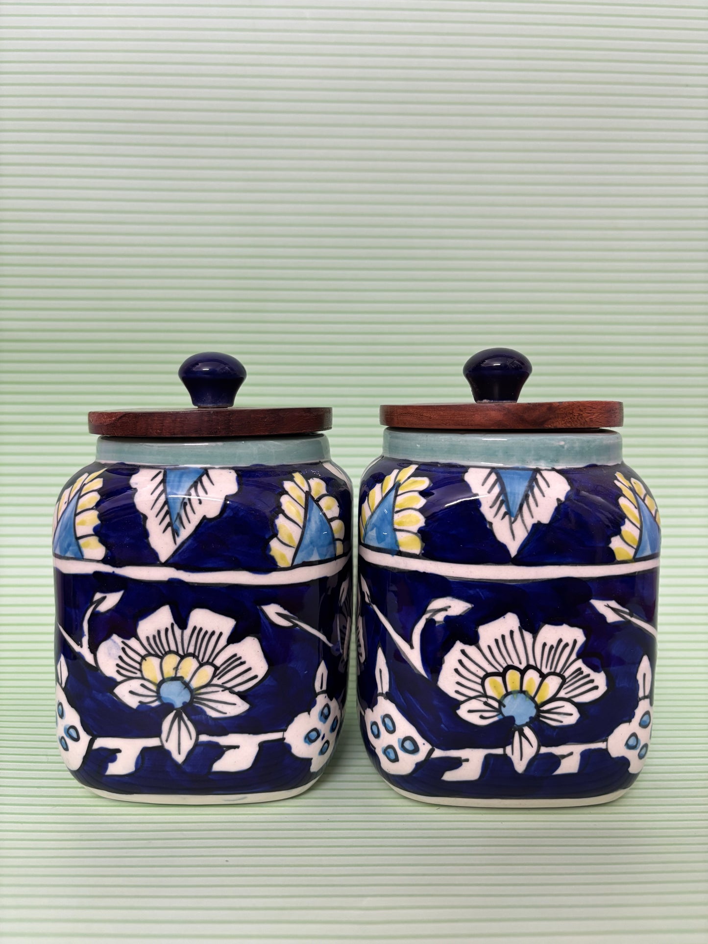 Midnight Bloom Ceramic Jar