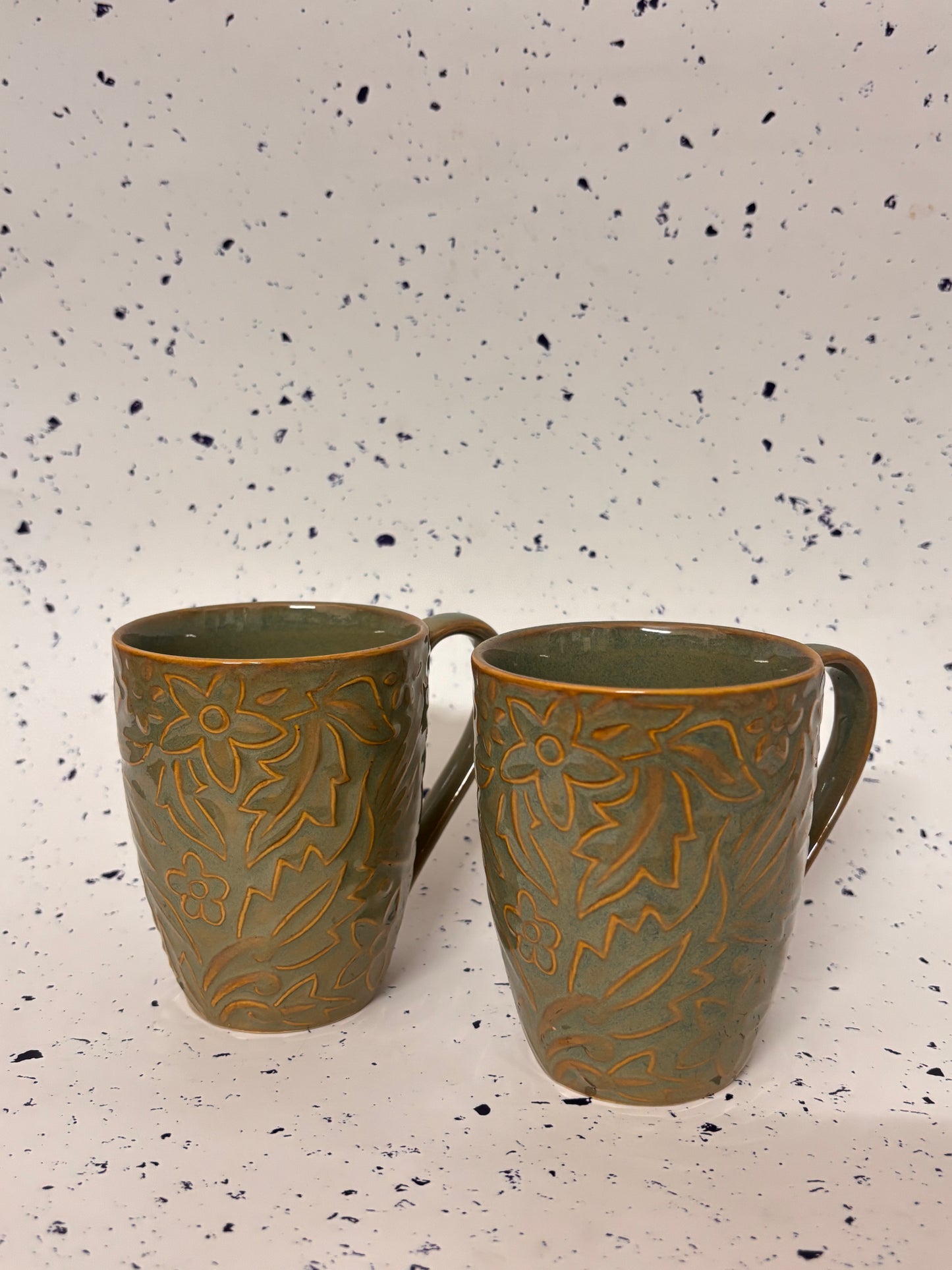 Forest Emboss Ceramic Mug Set of 2