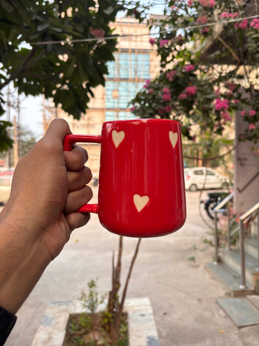 Red Heart Charm Ceramic Mug