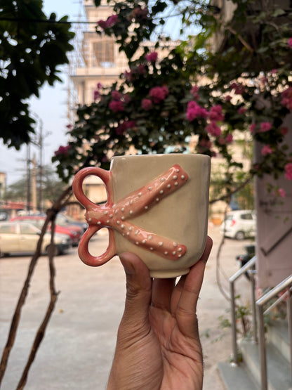 Blush Ribbon Ceramic Mug