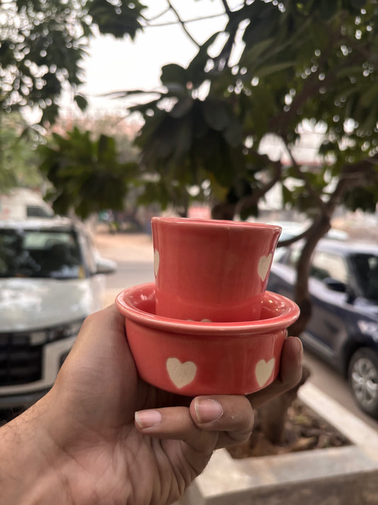 Peach Heart Ceramic Ramekin Set