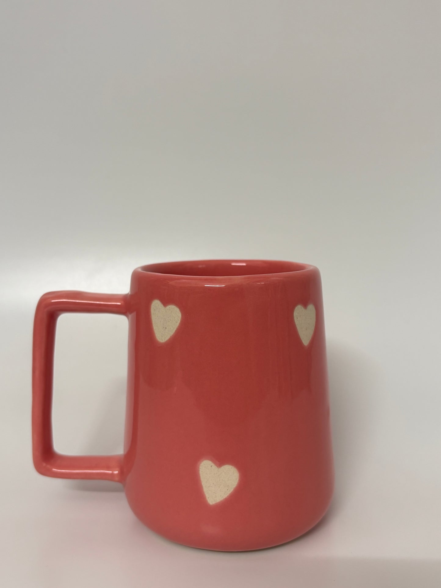 Pink Heart Charm Ceramic Mug