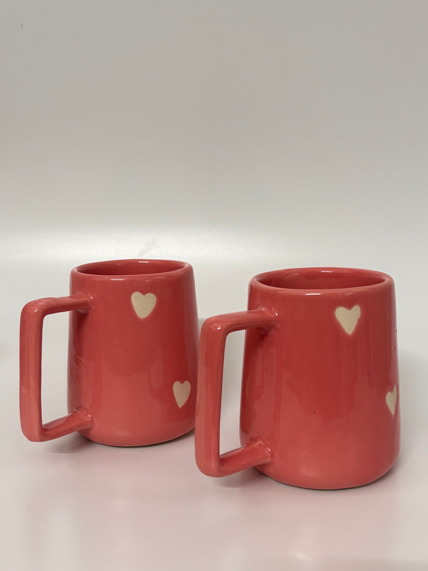 Pink Heart Charm Ceramic Mug