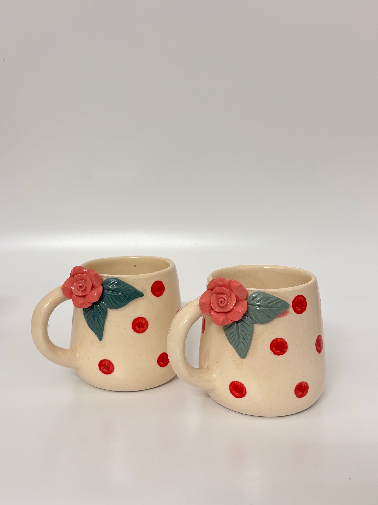 Rose Bloom Polka Dot Ceramic Mug