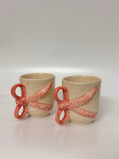 Blush Ribbon Ceramic Mug
