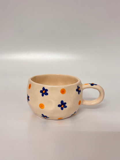 Blue Daisy Polka Cup & Saucer Set