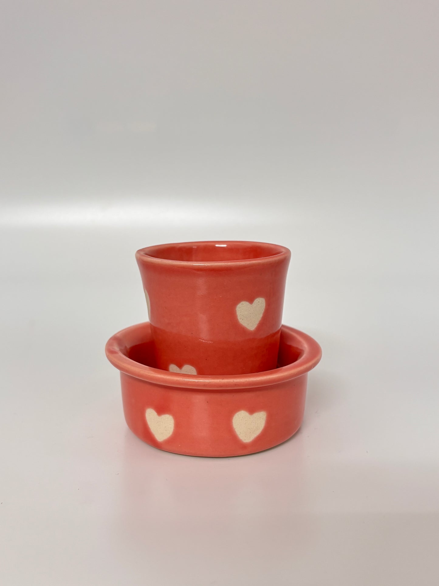 Peach Heart Ceramic Ramekin Set