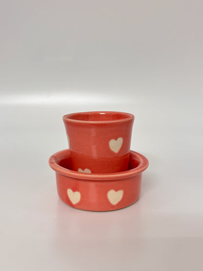 Peach Heart Ceramic Ramekin Set