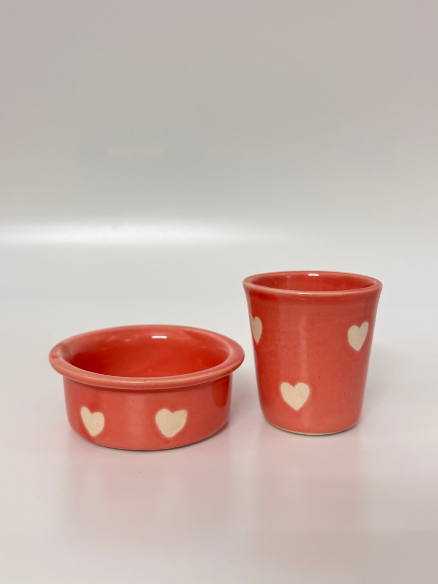 Peach Heart Ceramic Ramekin Set