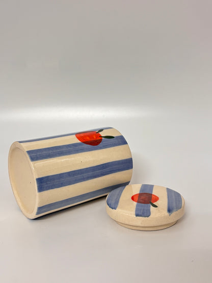 Apple Stripe Ceramic Mug with Lid