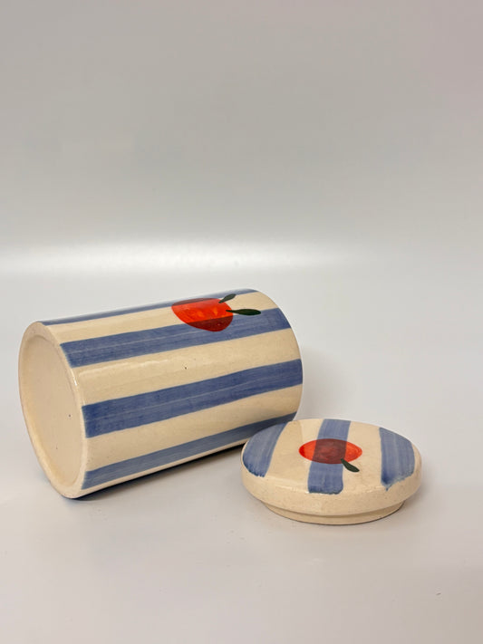 Apple Stripe Ceramic Mug with Lid