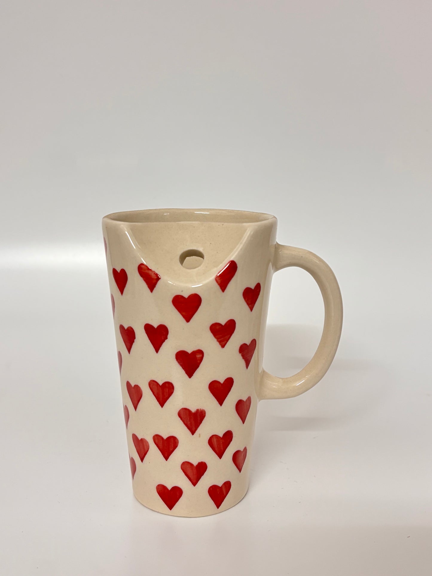 Red Hearts Straw Mug