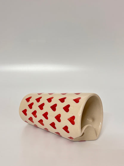 Red Hearts Straw Mug