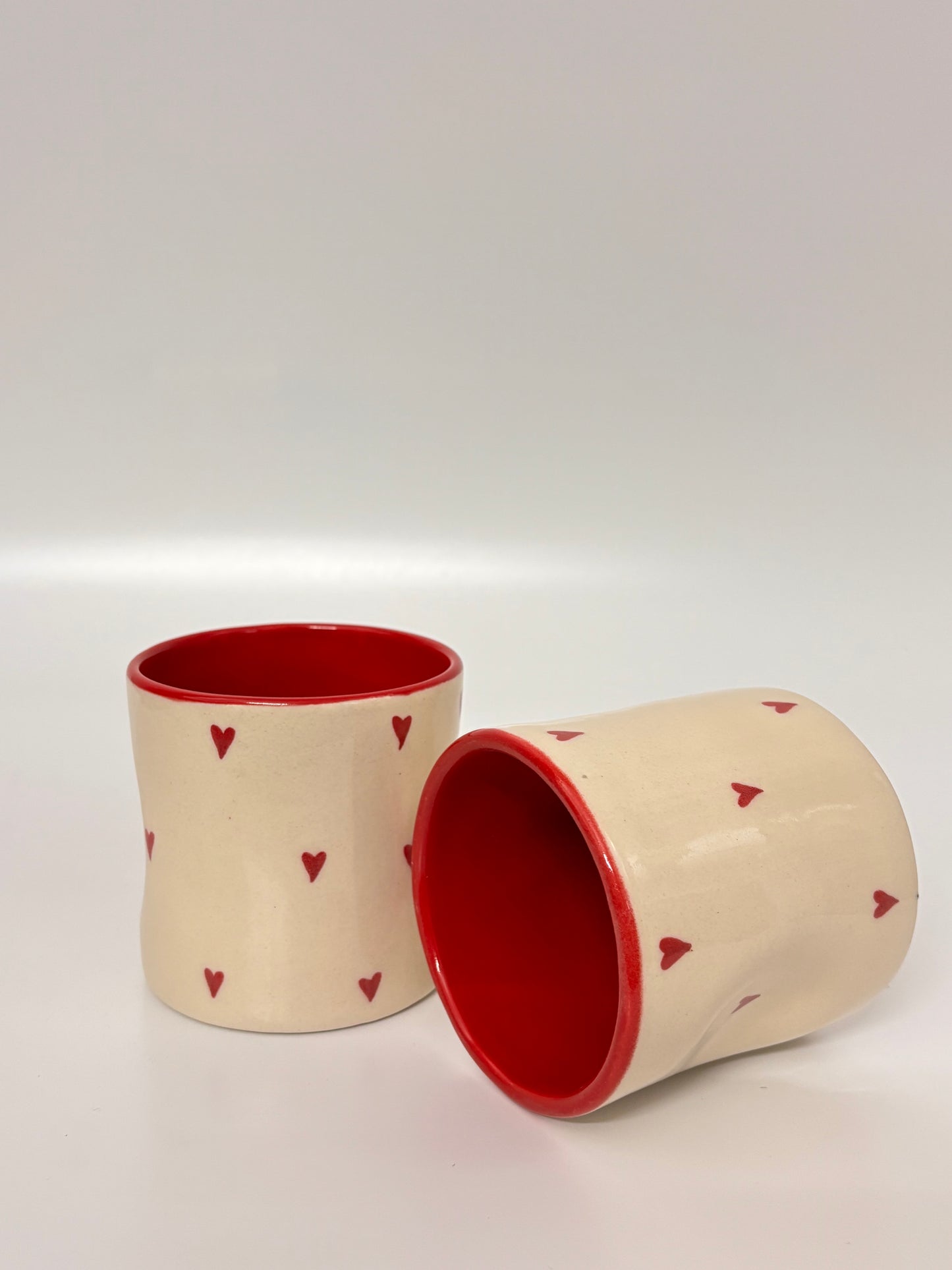 Red Heart Handcrafted Ceramic Mug