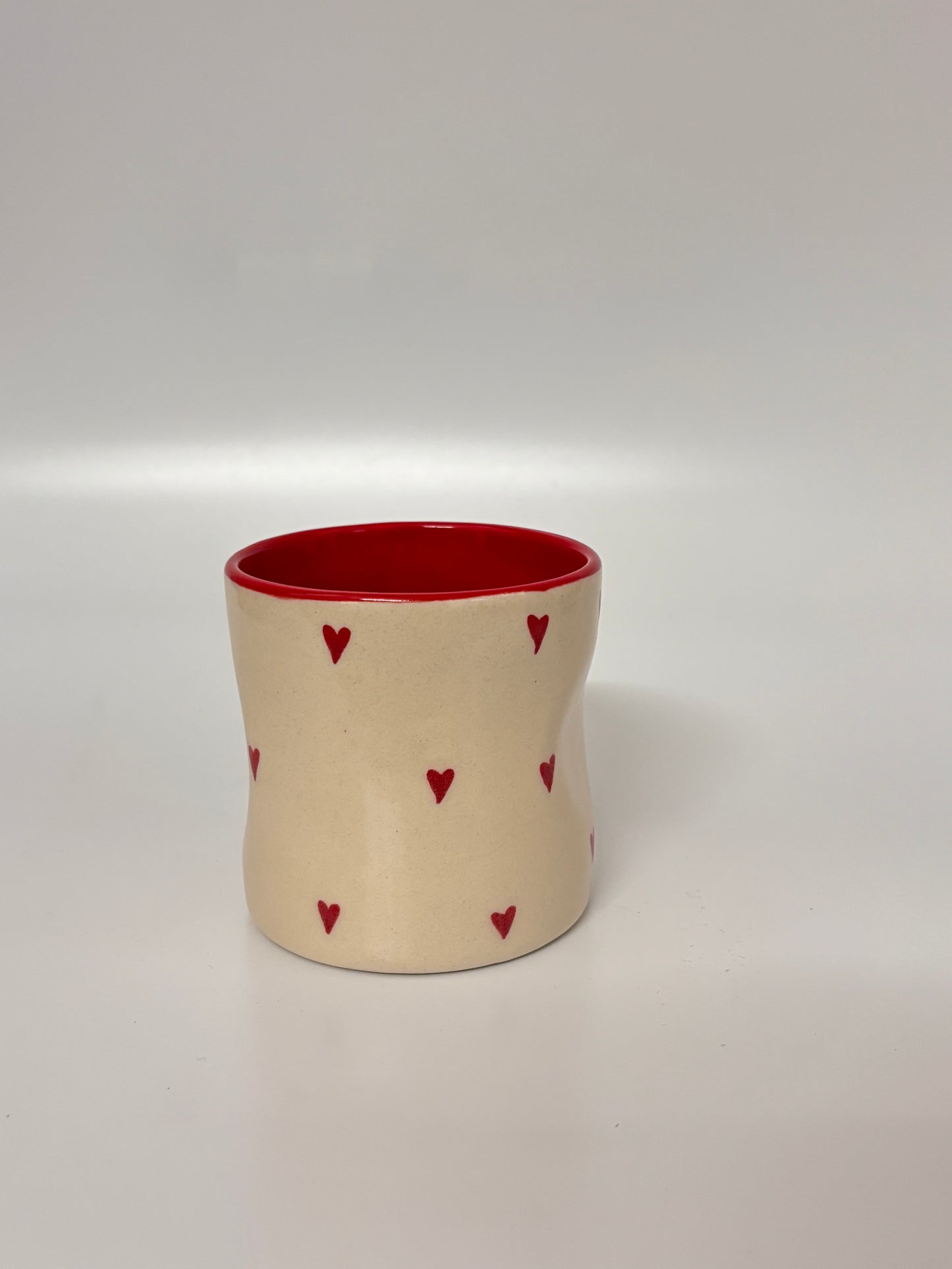 Red Heart Handcrafted Ceramic Mug