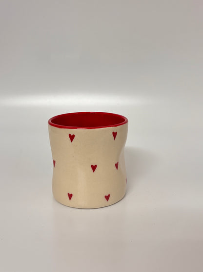 Red Heart Handcrafted Ceramic Mug
