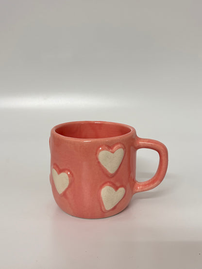 Blush Heart Embossed Ceramic Mug