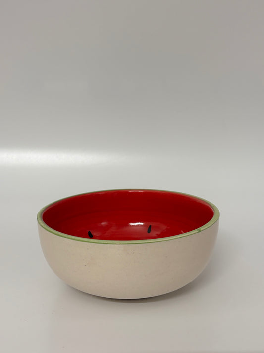 Watermelon-Themed Hand
-Painted Ceramic Bowl