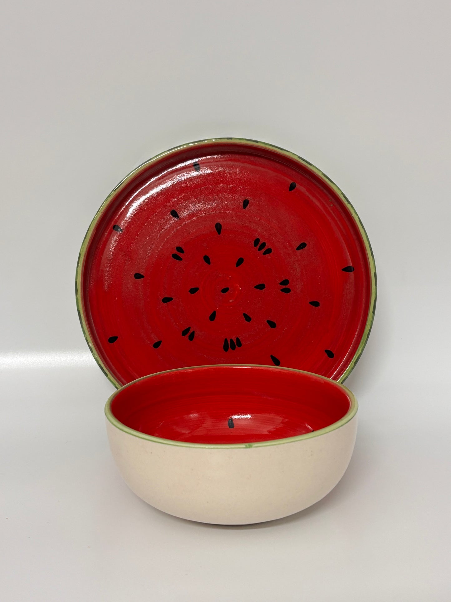 Watermelon Theme Ceramic 
Bowl with Plate