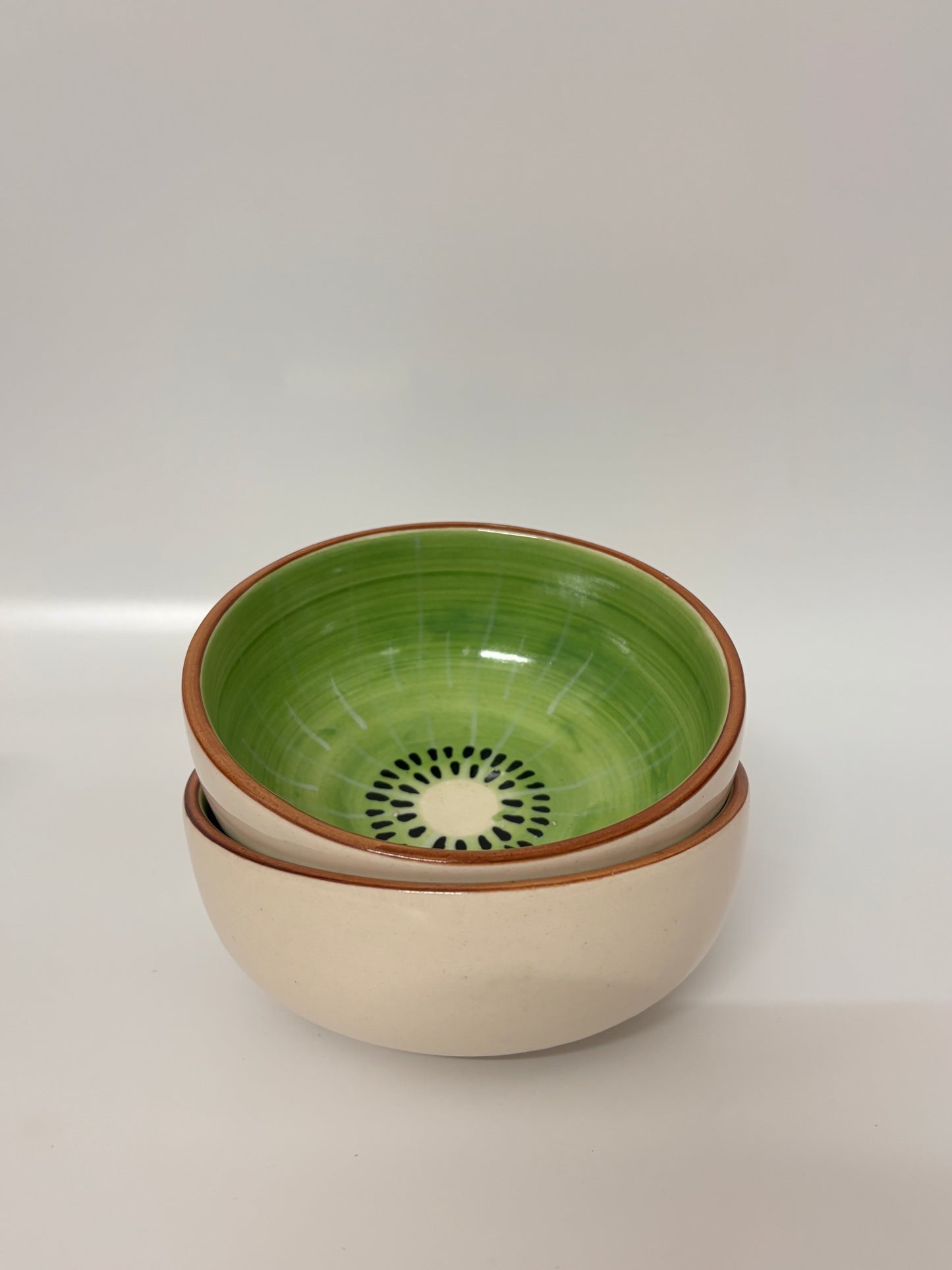 Kiwi Theme Ceramic Bowl 
with Plate