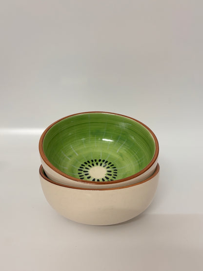 Kiwi Theme Ceramic Bowl 
with Plate