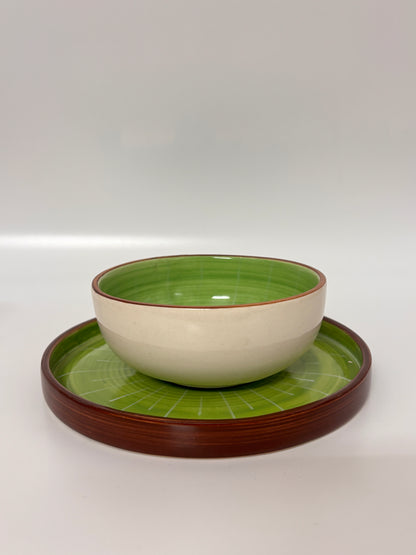 Kiwi Theme Ceramic Bowl 
with Plate