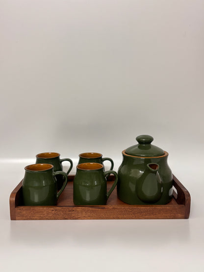 Olive Green Morning Tea Set