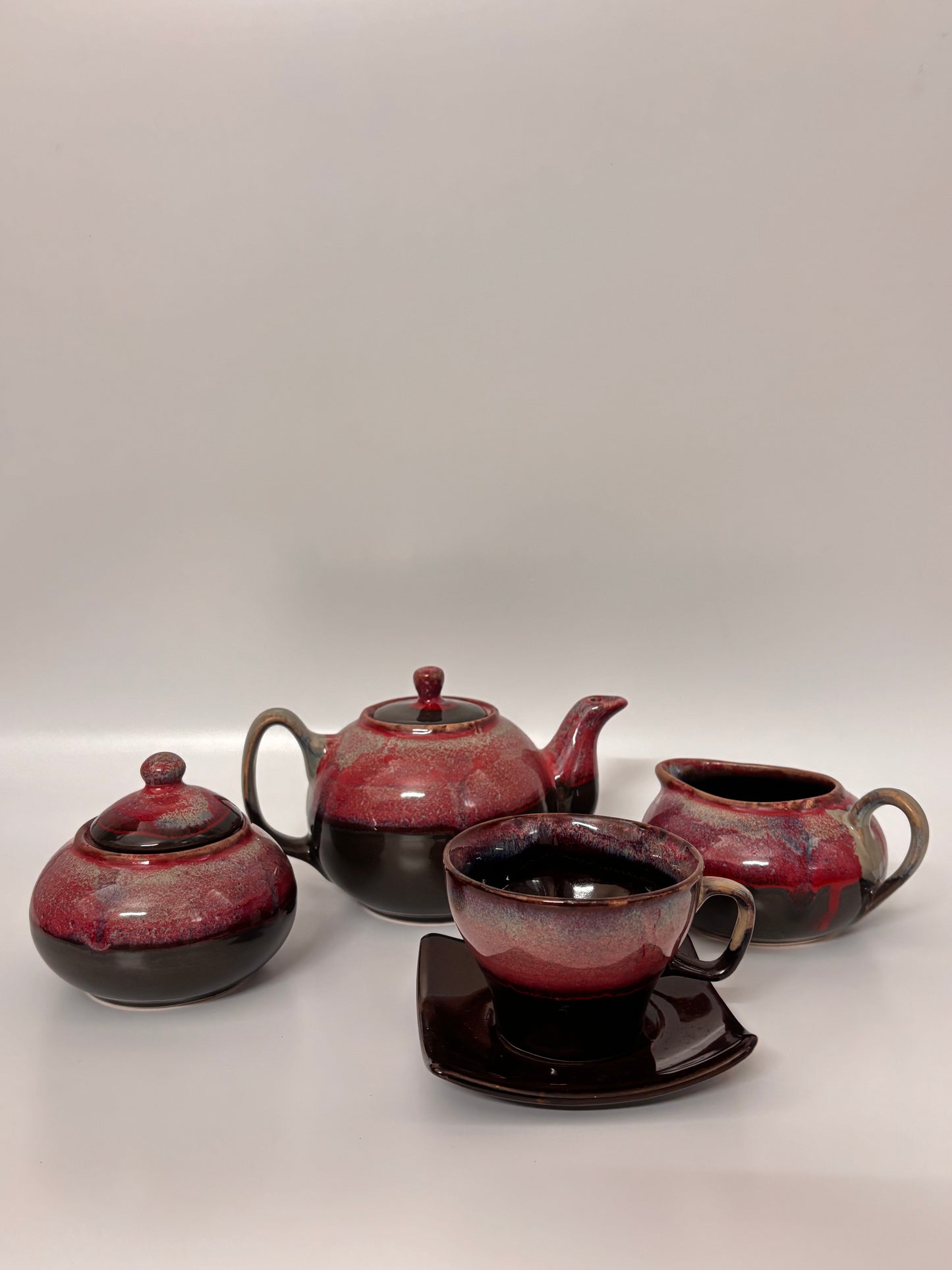 Crimson Glaze Studio Pottery
 Morning Tea Set – Handmade Ceramic Set of 5