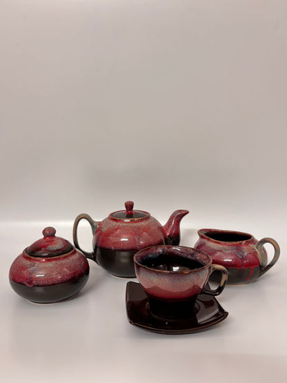 Crimson Glaze Studio Pottery
 Morning Tea Set – Handmade Ceramic Set of 5
