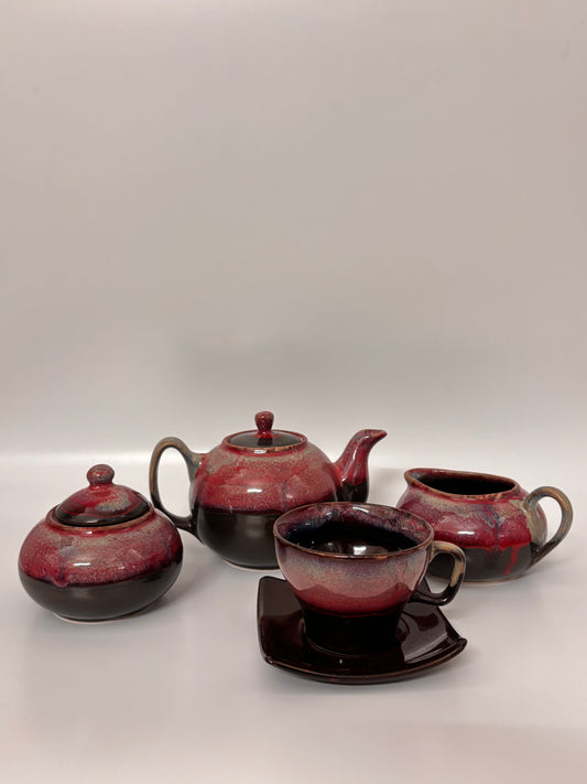 Crimson Glaze Studio Pottery
 Morning Tea Set – Handmade Ceramic Set of 5